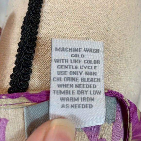 Delias Sleeveless Color Block Print Dress - Purple Cream - size 7 - Picture 7 of 7